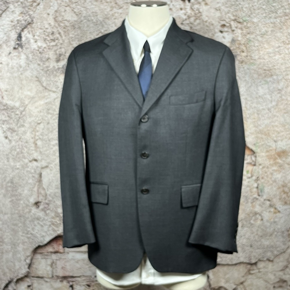 CHAPS RALPH‎ LAUREN Mens 44R Gray Wool Cashmere Blazer Sport Coat Suit Jacket